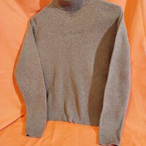KAREN SCOTT  RIBBED COCOA BROWN TURTLE NECK LONG SLEEVE SWEATER.  SIZE LARGE